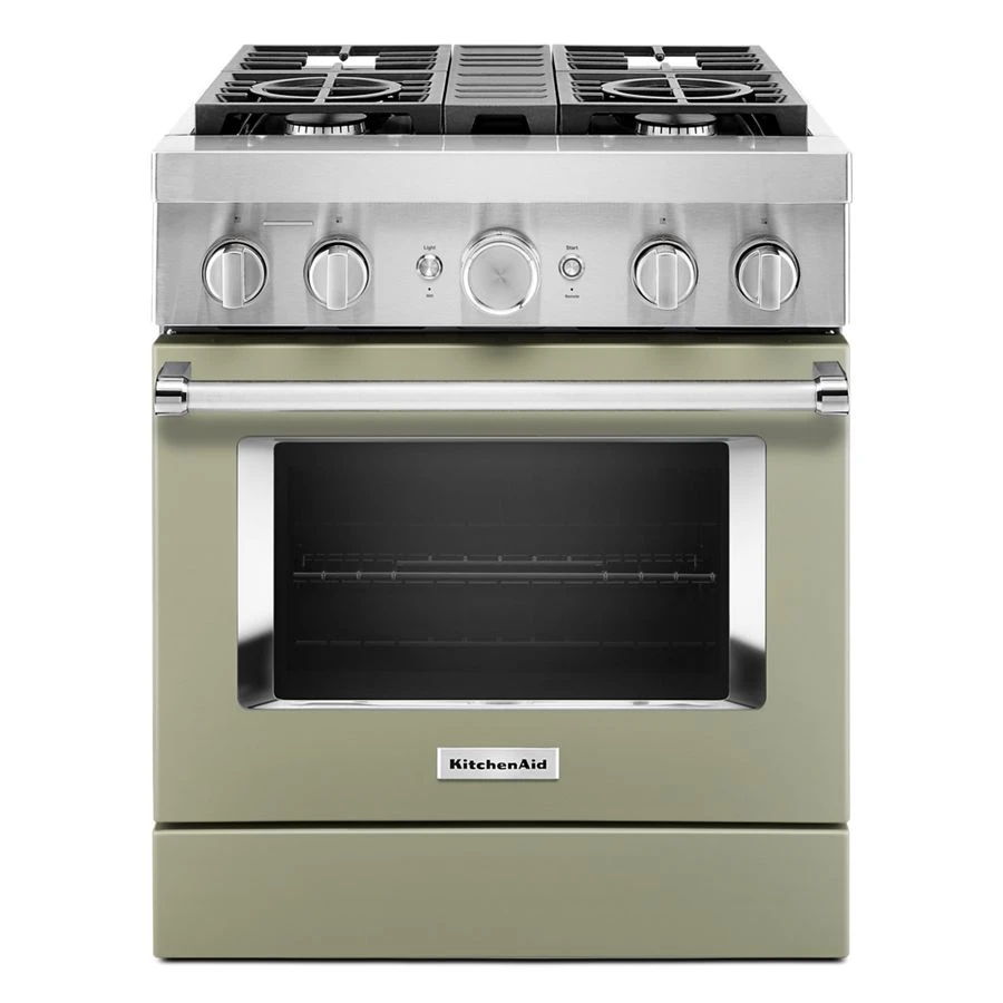 30'' Smart Commercial-Style Dual Fuel Range With 4 Burners - Avocado Cream