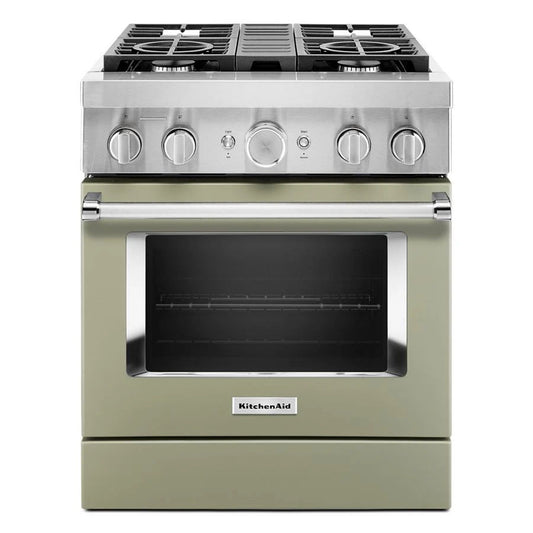 30'' Smart Commercial-Style Dual Fuel Range With 4 Burners - Avocado Cream