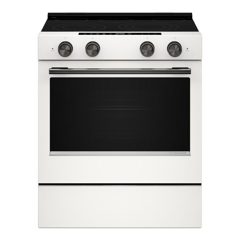 5.3 Cu. Ft. Smart Slide-In Electric Range With Two Even-Heat Hyper Elements And Convection Cooking Modes - Porcelain White