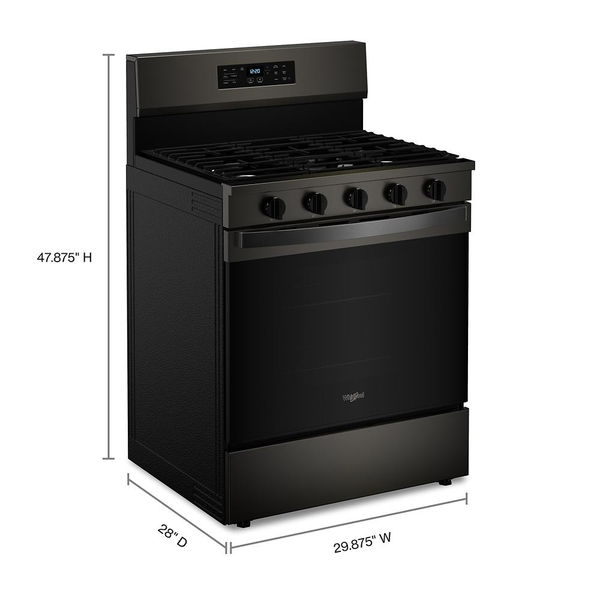 30" Gas Range With Air Cooking Technology, No Preheat Air Fry And Air Baking And Self Clean - Black Stainless