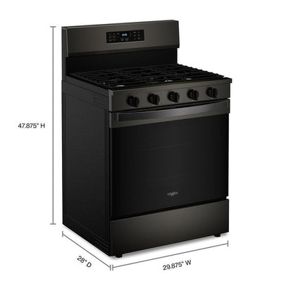 30" Gas Range With Air Cooking Technology, No Preheat Air Fry And Air Baking And Self Clean - Black Stainless