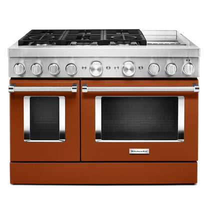 48'' Smart Commercial-Style Dual Fuel Range With Griddle - Scorched Orange