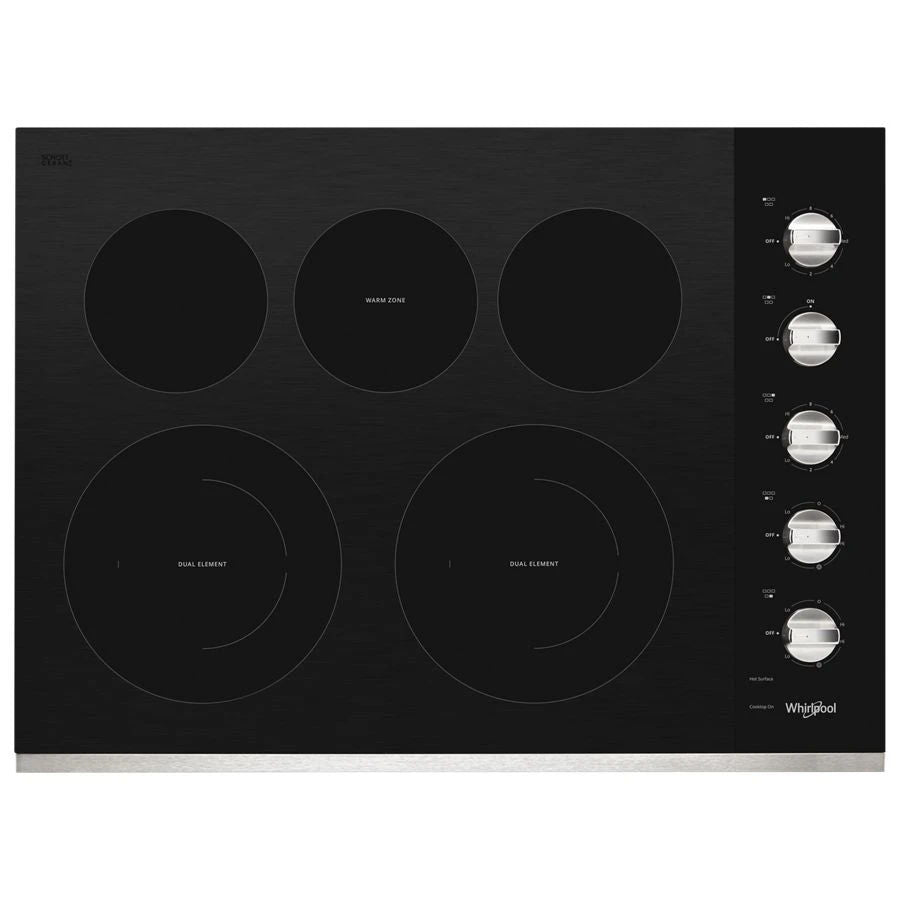 30" Electric Ceramic Glass Cooktop With Two Dual Radiant Elements