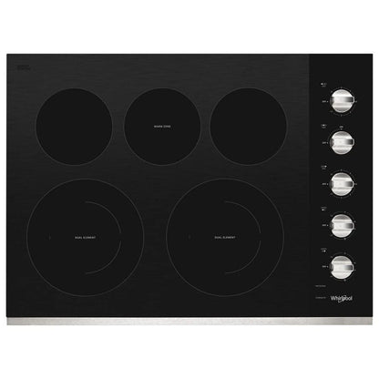 30" Electric Ceramic Glass Cooktop With Two Dual Radiant Elements