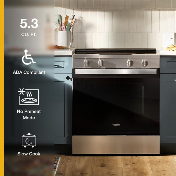 30" Electric Range With No Preheat And Slow Cook Modes - White