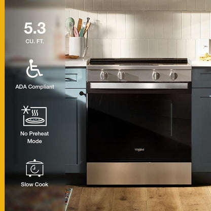 30" Electric Range With No Preheat And Slow Cook Modes - White