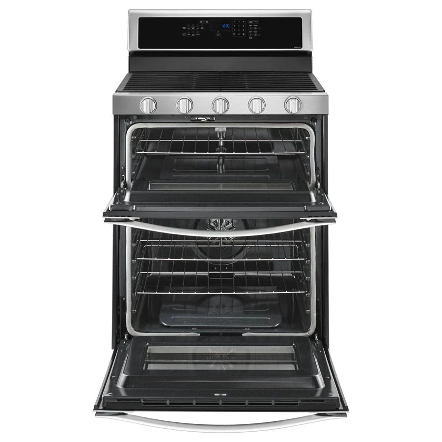 6.0 Cubic Feet Gas Double Oven Range With EZ-2-Lift Hinged Grates