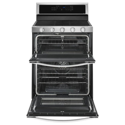 6.0 Cubic Feet Gas Double Oven Range With EZ-2-Lift Hinged Grates