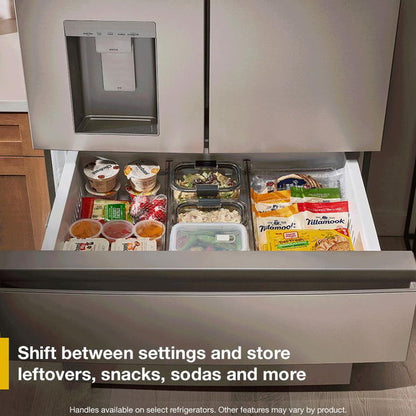 Whirlpool 29 Cu. Ft. Family-Sized Capacity French Door Refrigerator With Flexible Temperature Drawer, Adjustable Glass Shelves - Fingerprint-Resistant Stainless Finish