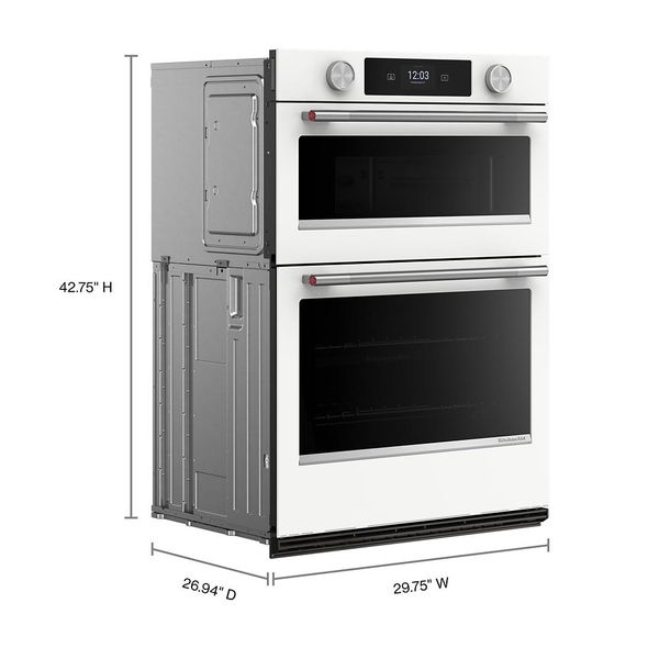 30" Smart Electric Combo Wall Oven With Assisted Cooking Modes - White