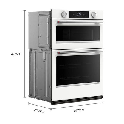 30" Smart Electric Combo Wall Oven With Assisted Cooking Modes - White
