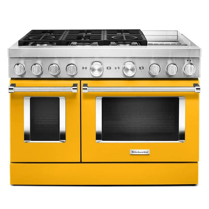 48'' Smart Commercial-Style Dual Fuel Range With Griddle - Yellow Pepper