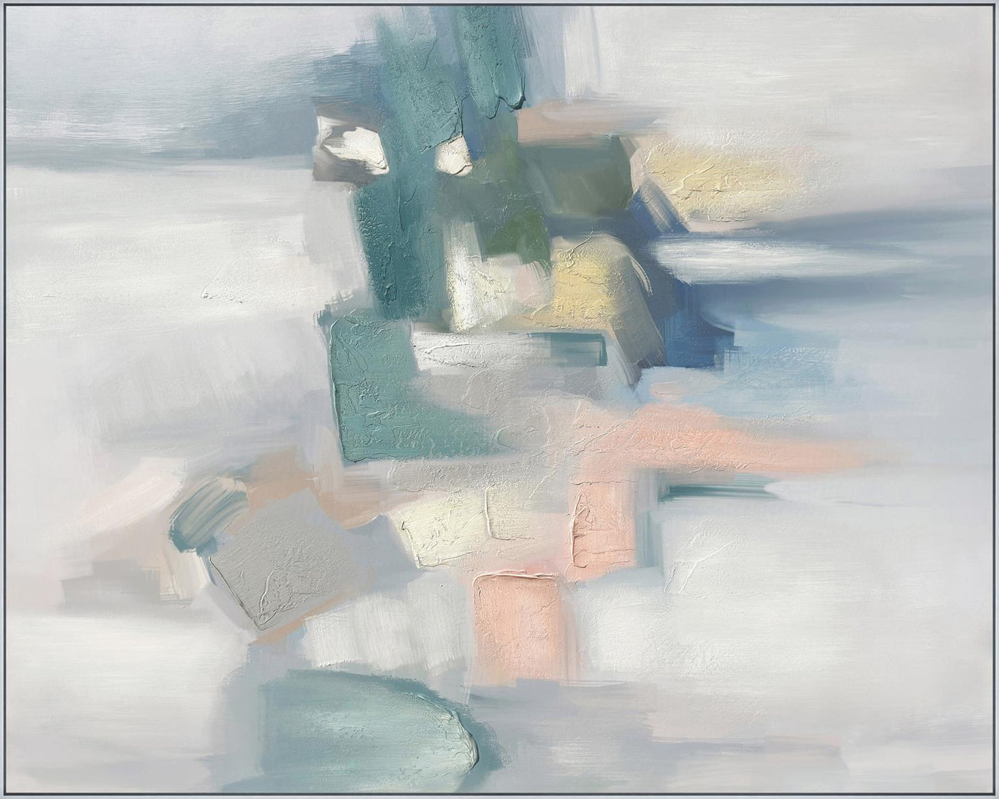 Frosted Pastel Mosaic - 56" x 70" Framed Wall Art