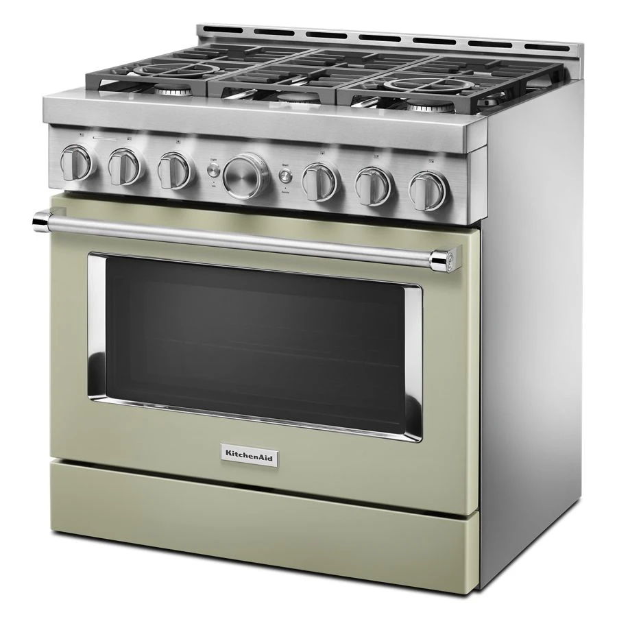 36'' Smart Commercial-Style Gas Range With 6 Burners - Avocado Cream