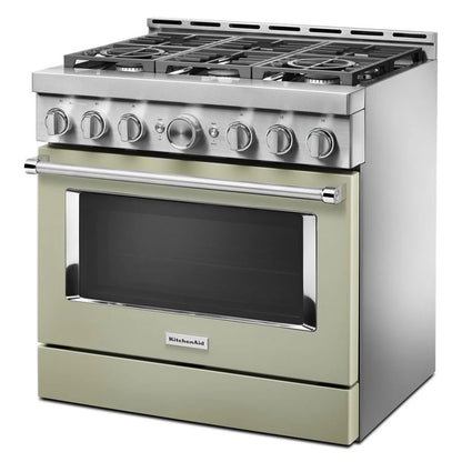 36'' Smart Commercial-Style Gas Range With 6 Burners - Avocado Cream