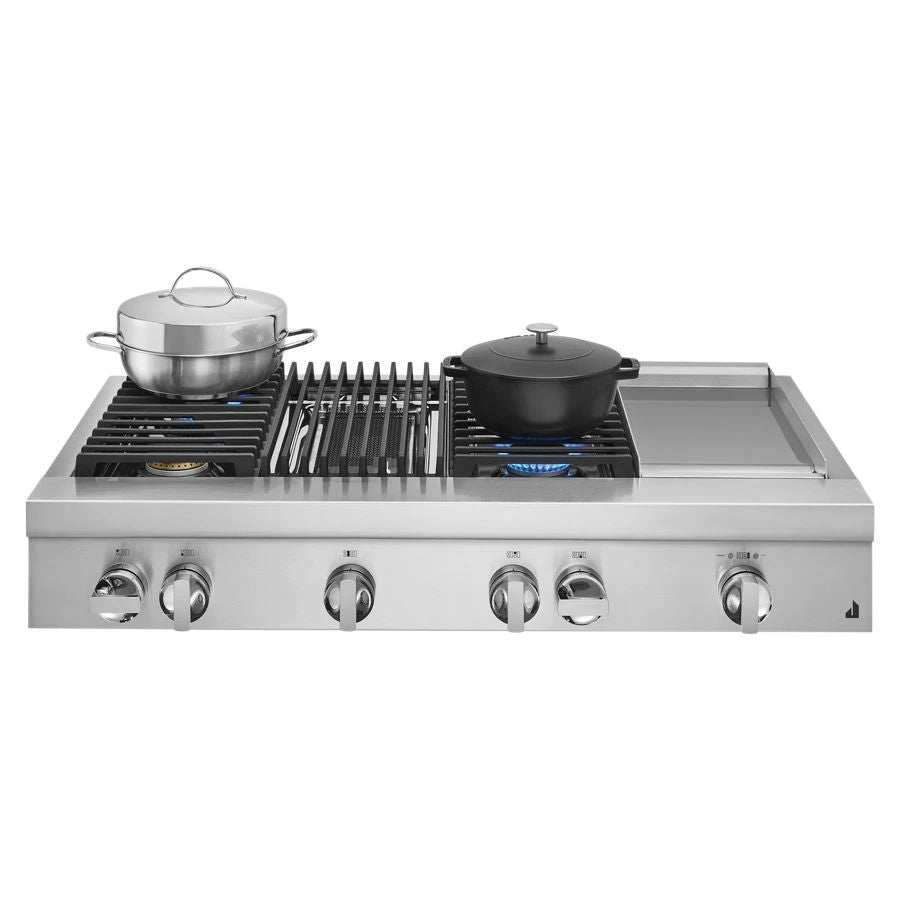 Noir 48" Gas Professional-Style Rangetop With Chrome-Infused Griddle And Grill