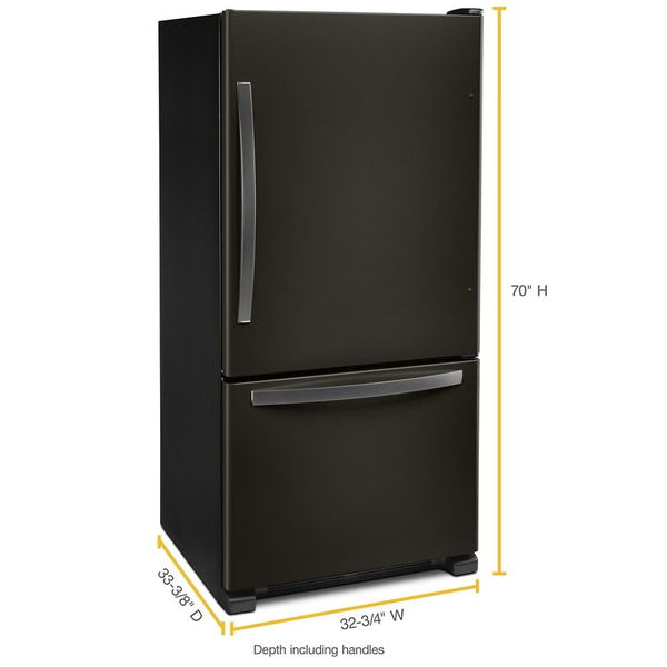 33" Wide Bottom-Freezer Refrigerator, 22 Cu. Ft.