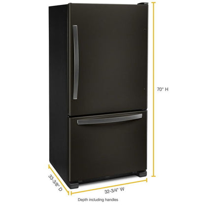 33" Wide Bottom-Freezer Refrigerator, 22 Cu. Ft.