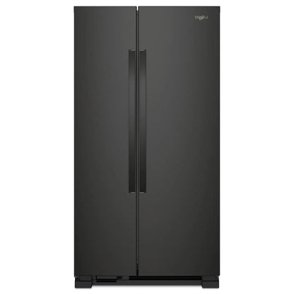 33" Wide Side-By-Side Refrigerator, 22 Cubic Feet - Black