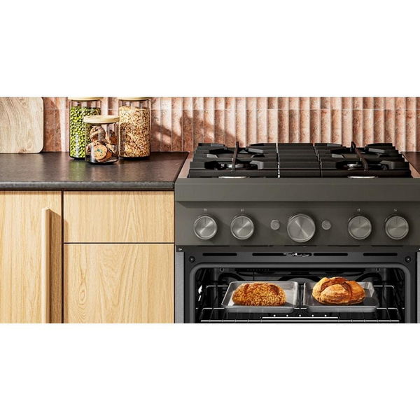 30" 4 Burner Commercial-Style Dual Fuel Range With No Preheat Air Fry Mode - Black Ore