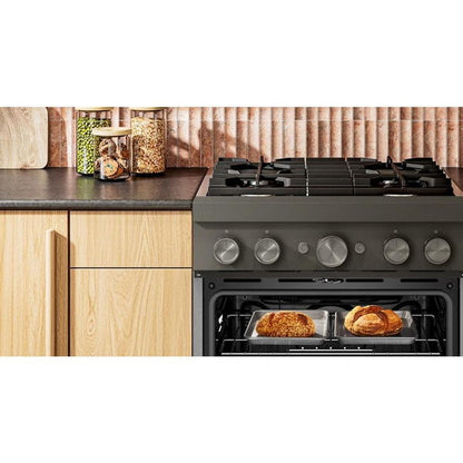 30" 4 Burner Commercial-Style Dual Fuel Range With No Preheat Air Fry Mode - Black Ore