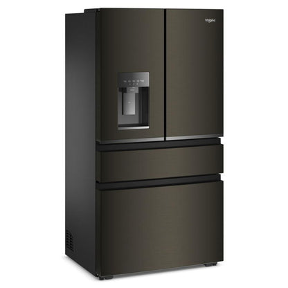 36" Wide True Counter Depth 4-Door French Door Refrigerator, Dual Ice Makers, 22 Cu. Ft. - Black Stainless Finish