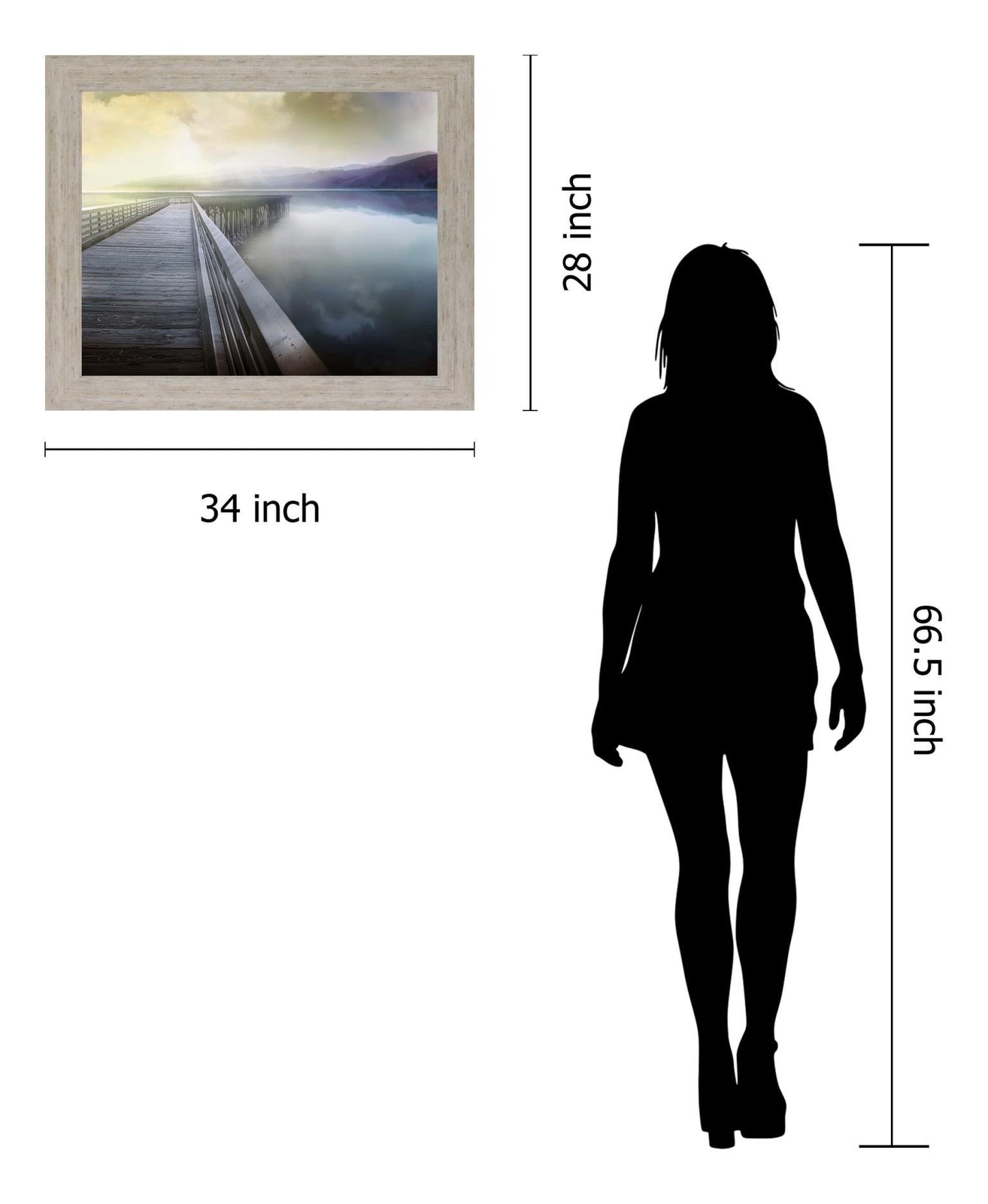 Serene Dawn Pathway - 28" x 34" Framed Wall Art