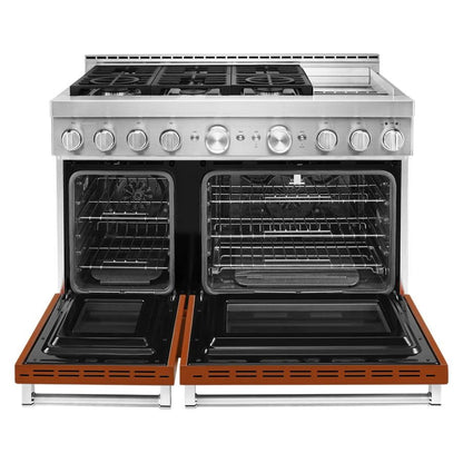 48'' Smart Commercial-Style Gas Range With Griddle - Scorched Orange