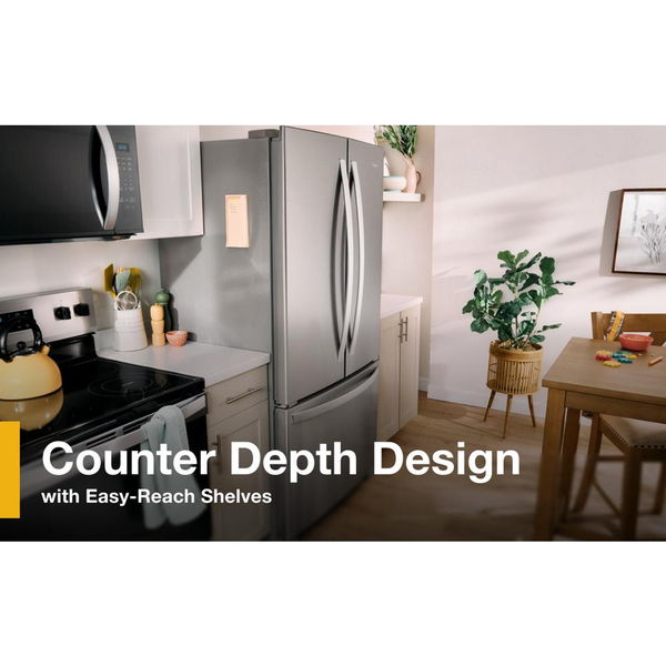 36" Wide Counter-Depth French Door Bottom Mount Refrigerator, 20 Cu. Ft. - Black