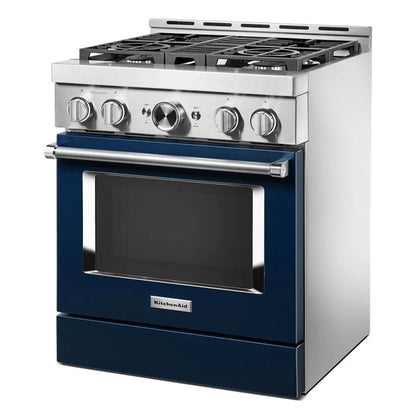 30'' Smart Commercial-Style Gas Range With 4 Burners - Ink Blue