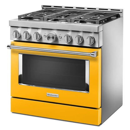 36'' Smart Commercial-Style Gas Range With 6 Burners - Yellow Pepper