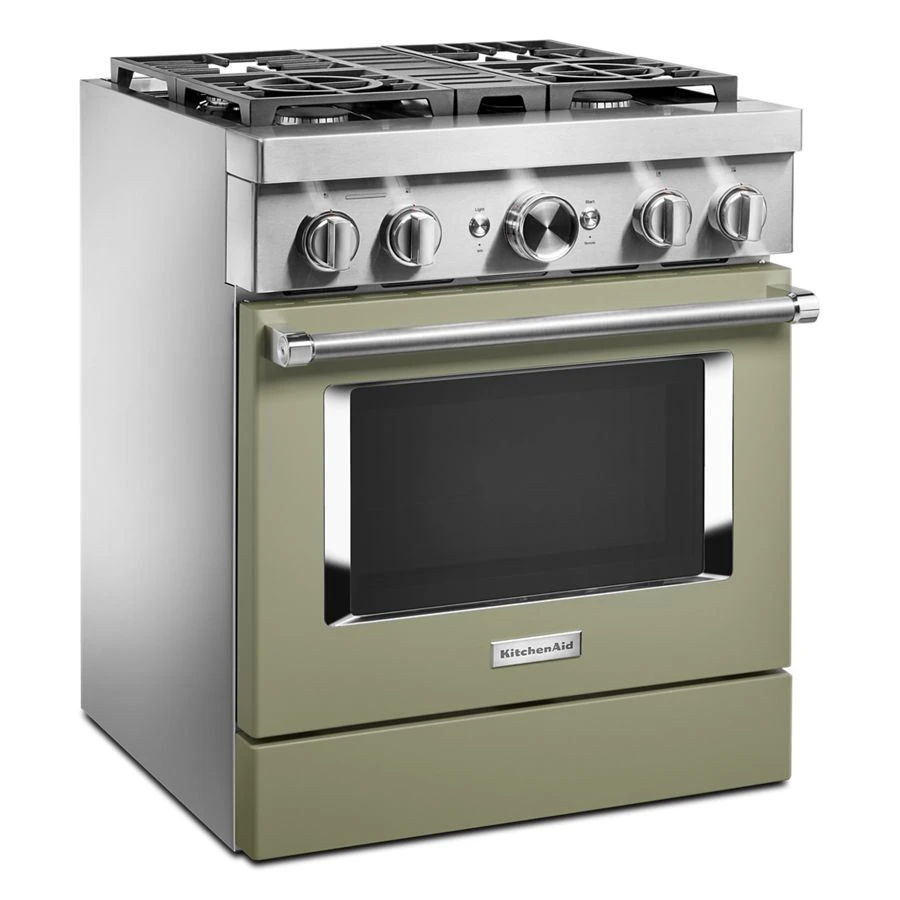 30'' Smart Commercial-Style Dual Fuel Range With 4 Burners - Avocado Cream
