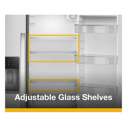 36" Counter Depth Side-By-Side Refrigerator With Trucool System - Fingerprint-Resistant Stainless Finish