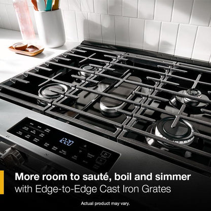30" Gas Smart Range With Air Cooking Technology And Steam Clean - White