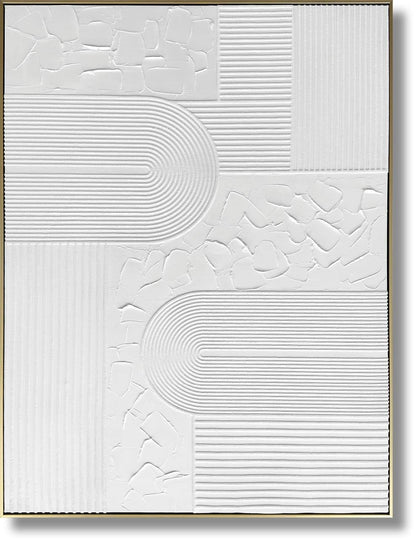 Pristine Linear Relief - 35" x 47" Framed Wall Art