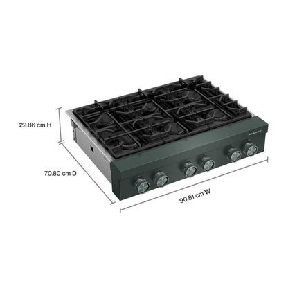 Kitchenaid 36" 6-Burner Gas Commercial-Style Rangetop - Juniper
