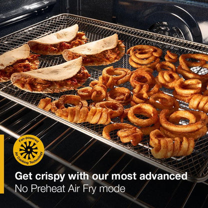 30" Electric Smart Range With Air Cooking Technology And Steam Clean - Black
