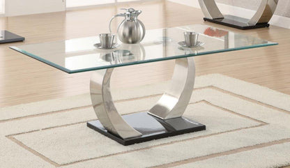 Pruitt - Glass Top Metal Base Table