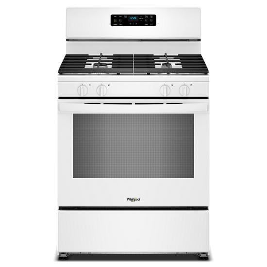 30" Gas Range With Crispy Mode And Dishwasher Safe Grates - White
