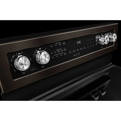 30" 5 Burner Electric Double Oven Convection Range - Black Stainless Steel With PrintShield Finish