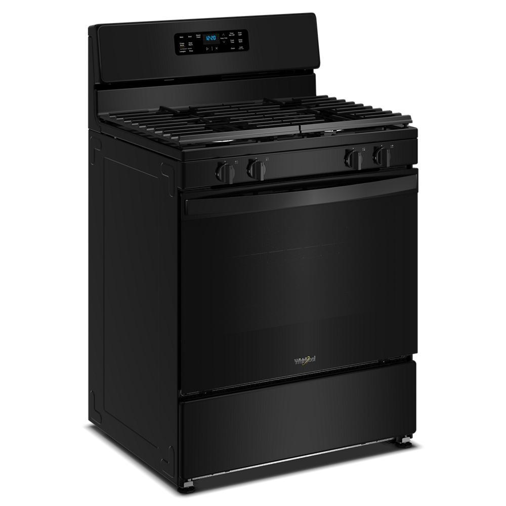 30" Gas Range With Crispy Mode And Dishwasher Safe Grates - Black