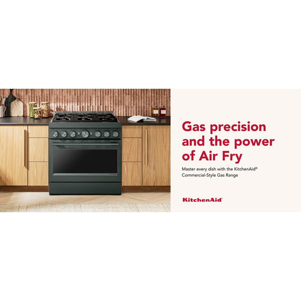 KitchenAid 36" 6 Burner Commercial-Style Gas Range With No Preheat Air Fry Mode - Juniper