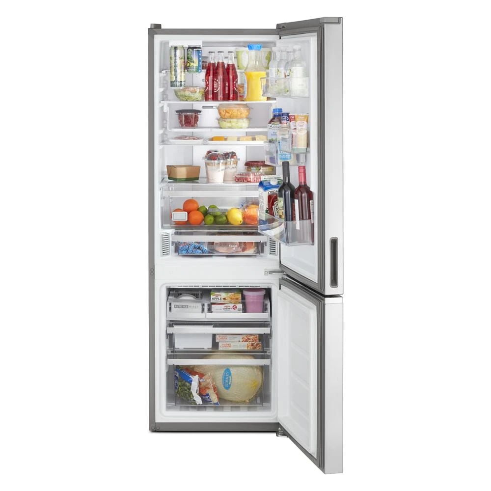 24" Wide Garage-Ready Bottom-Freezer Refrigerator, 12.9 Cubic Feet - Fingerprint-Resistant Stainless Finish