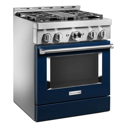 30'' Smart Commercial-Style Gas Range With 4 Burners - Ink Blue