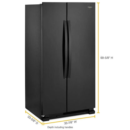 36" Wide Side-By-Side Refrigerator, 25 Cubic Feet