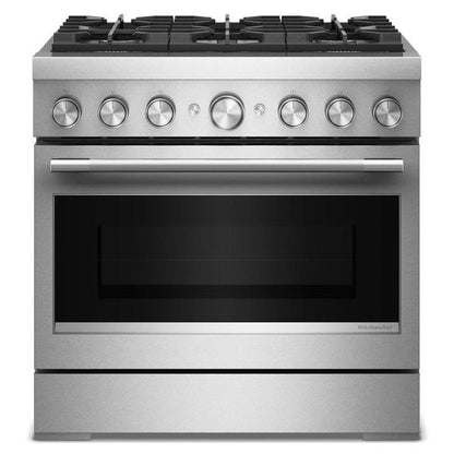 36" 6 Burner Commercial-Style Dual Fuel Range With No Preheat Air Fry Mode - Stainless Steel