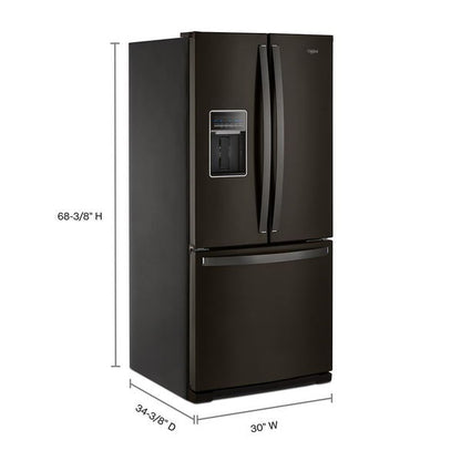 30" Wide French Door Refrigerator, 20 Cu. Ft., Adaptive Defrost - Black Stainless