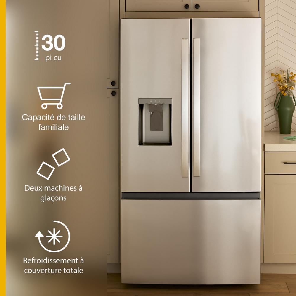 36" French Door Refrigerator With Dual Ice Makers - 30 Cu. Ft. - Print Resist Black Stainless