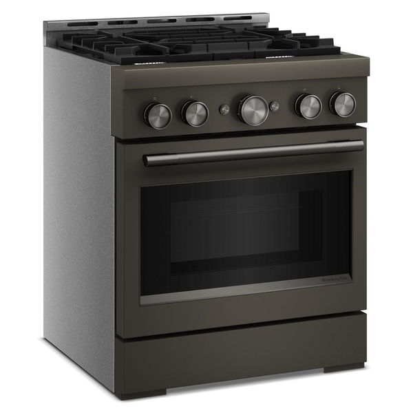 KitchenAid 30" 4 Burner Commercial-Style Gas Range With No Preheat Air Fry Mode - Black Ore
