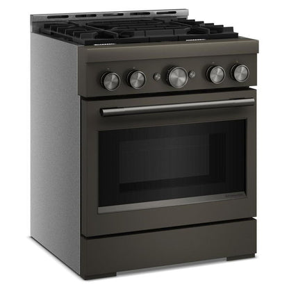 KitchenAid 30" 4 Burner Commercial-Style Gas Range With No Preheat Air Fry Mode - Black Ore